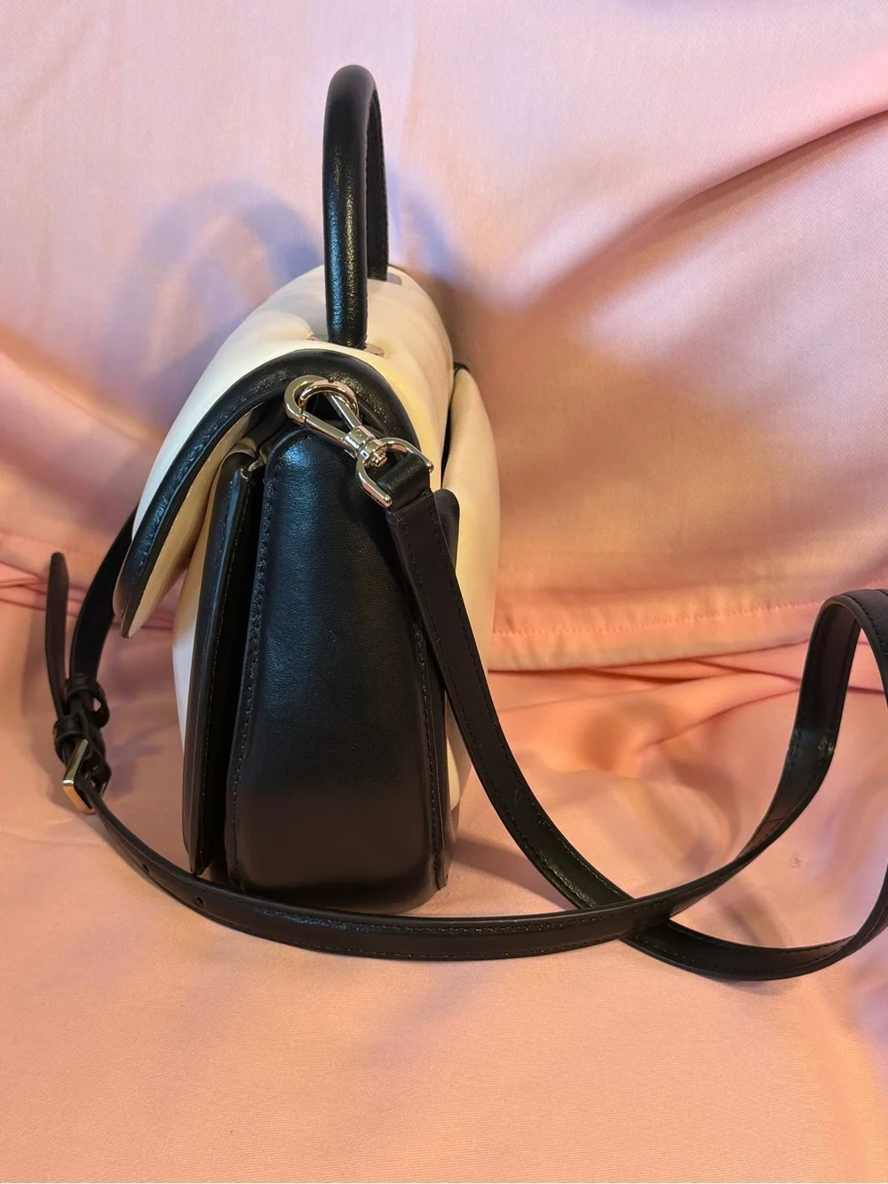 kate spade Black & White Limited Edition Puffy Leather Crossbody Satchel